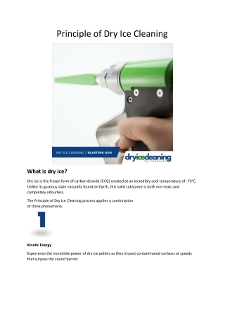Principle of Dry Ice Cleaning