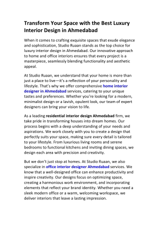 Luxury Home & Office Interiors Ahmedabad | Studio Ruaan