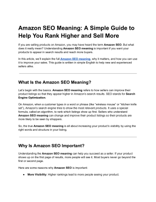 Amazon SEO Meaning: What It Is and Why It Matters for Sellers