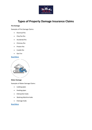 Types of Property Damage Insurance Claims - PCLA.ie