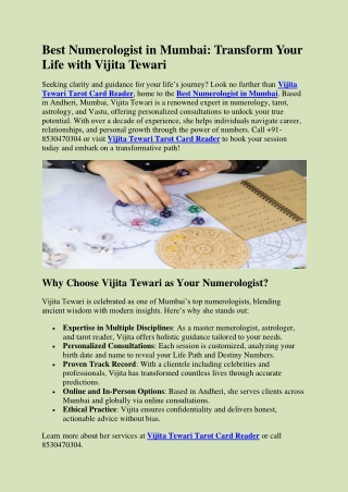 Best Numerologist in Mumbai