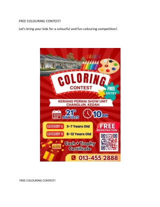 FREE COLOURING CONTEST