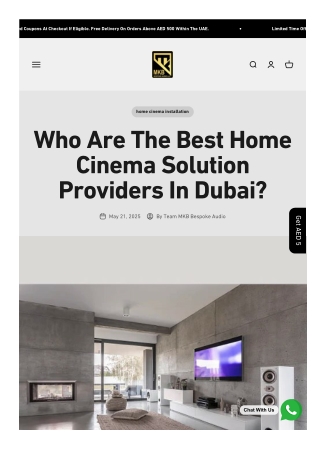 Who Are The Best Home Cinema Solution Providers In Dubai?