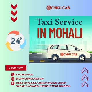 Reliable Taxi Service in Mohali – 24/7 Cab Booking Available