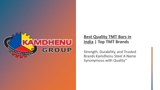 Best Quality TMT Bars in India & Top TMT Brands