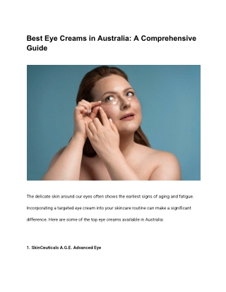 Best Eye Creams in Australia_ A Comprehensive Guide
