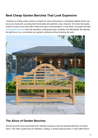 Best Cheap Garden Benches That Look Expensive