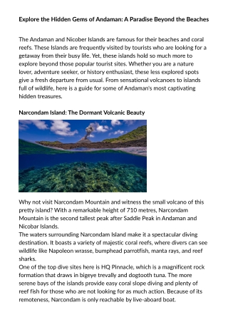 Explore the Hidden Gems of Andaman A Paradise Beyond the Beaches