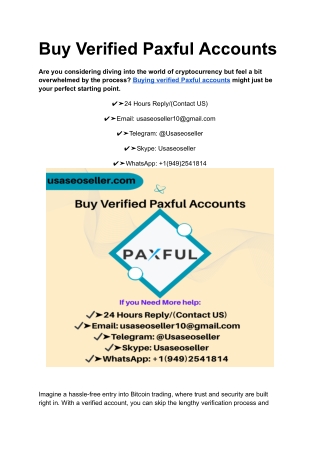 48 Sites To Buy Verified Paxful Accounts IN 2025