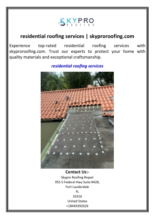 residential roofing services  skyproroofing.com
