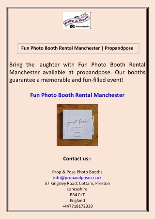 Fun Photo Booth Rental Manchester Propandpose