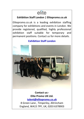 Exhibition Staff London Elitepromo.co.uk