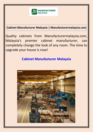 Cabinet Manufacturer Malaysia Manufacturermalaysia.com