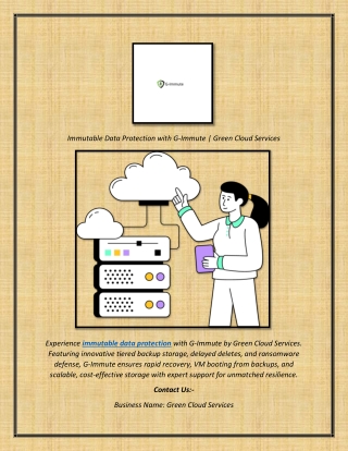 Immutable Data Protection with G-Immute  Green Cloud Services