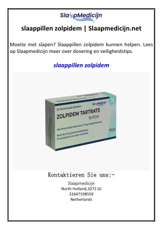 slaappillen zolpidem | Slaapmedicijn.net