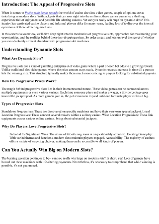 Can You Really Win Big on Progressive Slot Machines?