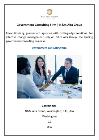 Government Consulting Firm N&m Alta Group
