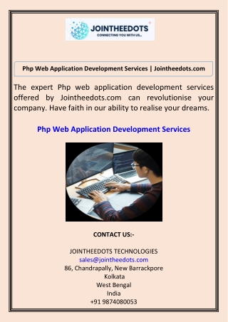 Php Web Application Development Services Jointheedots.com