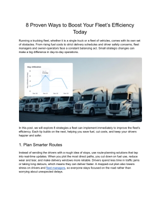 8 Proven Ways to Boost Your Fleet’s Efficiency Today