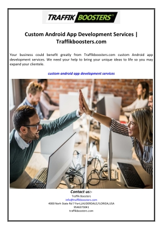 Custom Android App Development Services | Traffikboosters.com