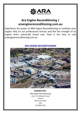 Ara Engine Reconditioning  araenginereconditioning.com.au