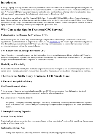 The Essential Skills Every Fractional CFO Should Have
