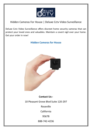 Hidden Cameras For House Deluxe Cctv Video Surveillance