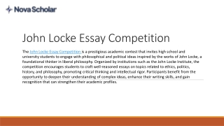 John Locke Essay Competition