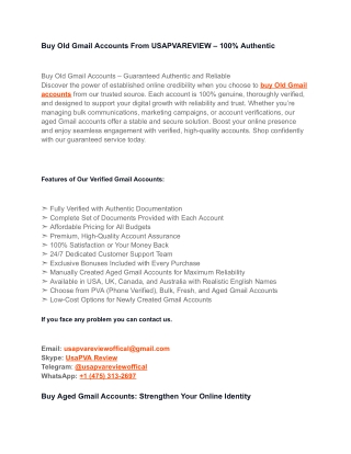 The Secure Guide On How To Buy Old Gmail Accounts