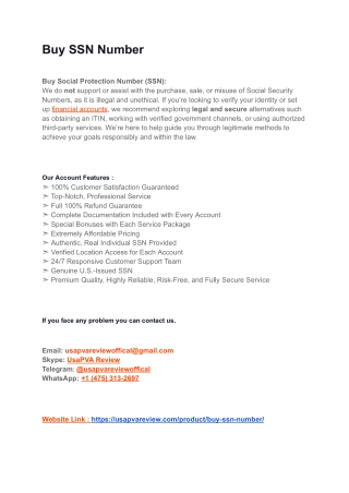 The Secure Guide On How To Buy SSN Number