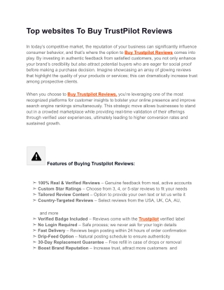 The Secure Guide On How To Buy TrustPilot Reviews