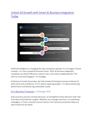 Unlock 3X Growth with Smart AI Business Integration Today