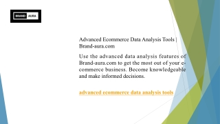 Advanced Ecommerce Data Analysis Tools  Brand-aura.com
