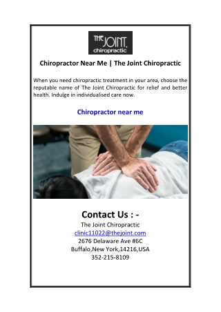 Chiropractor Near Me  The Joint Chiropractic