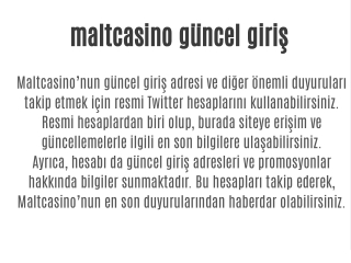 maltcasino güncel giriş
