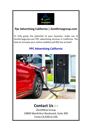 Ppc Advertising California  Zenithrisegroup.com