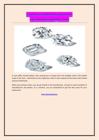 Loose Diamond Prices  Diamondhedge.com