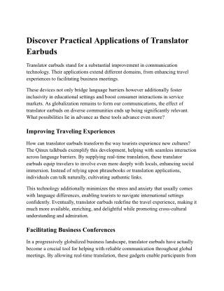 Explore Real-World Uses of Translator Earbuds