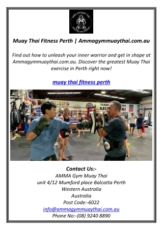 Muay Thai Fitness Perth | Ammagymmuaythai.com.au