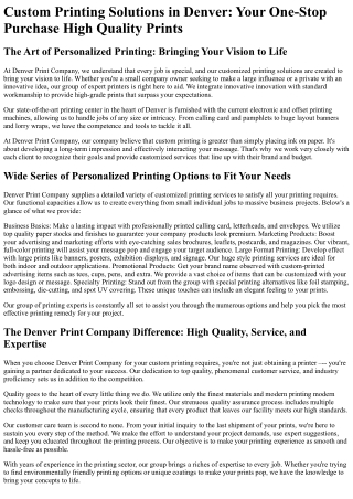 Denver Print Company