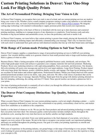 Denver Print Company