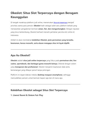 Situs slot terpercaya