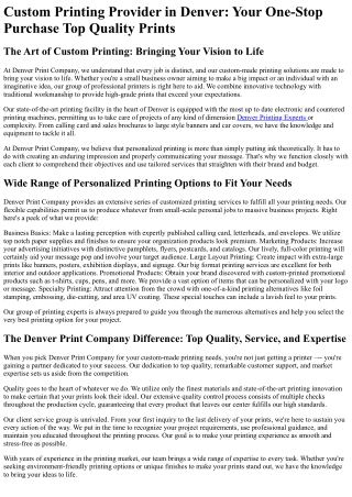 Denver Print Company