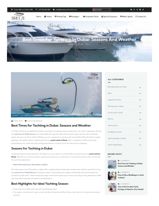 Best Times for Yachting in Dubai Seasons and Weather