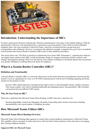 “The Role of data analysis in improving Your Team's SBC effectiveness”