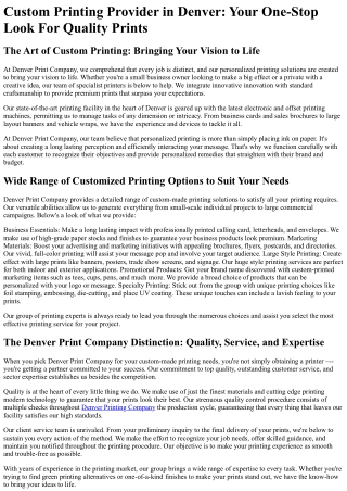 Denver Print Company