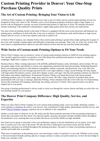 Denver Print Company