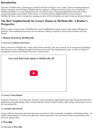 The Best Neighborhoods for Luxury Homes in McMinnville: A Realtor's Perspective