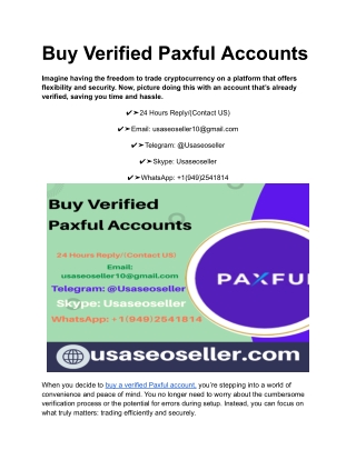 Buy Verified Paxful Accounts