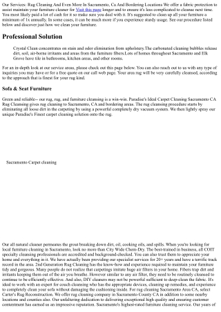 Upholstery Cleaning In West Sacramento, Ca